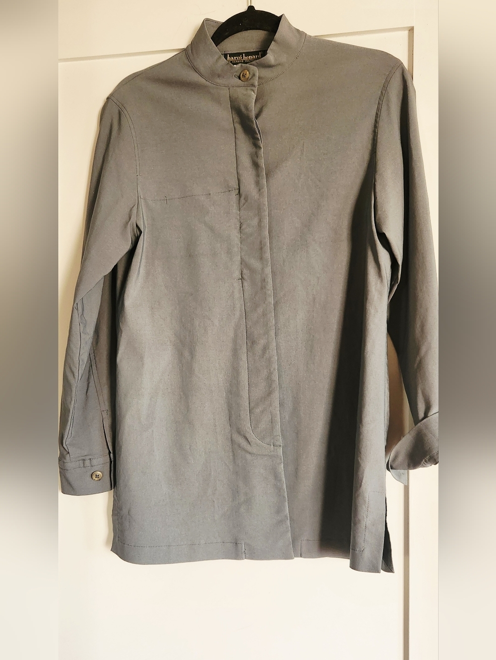 Harve Benard Light Sage Collarless Button Jacket